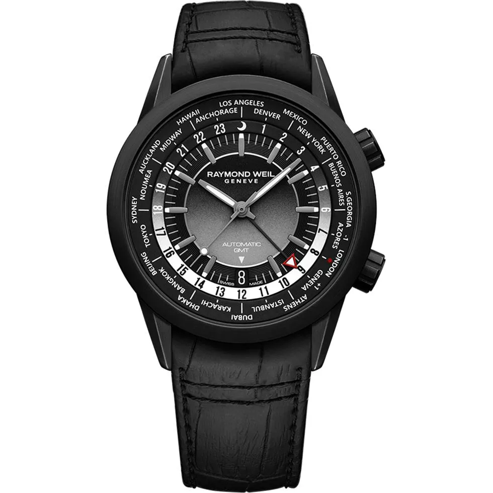 Raymond Weil Freelancer GMT Worldtimer Black 41mm