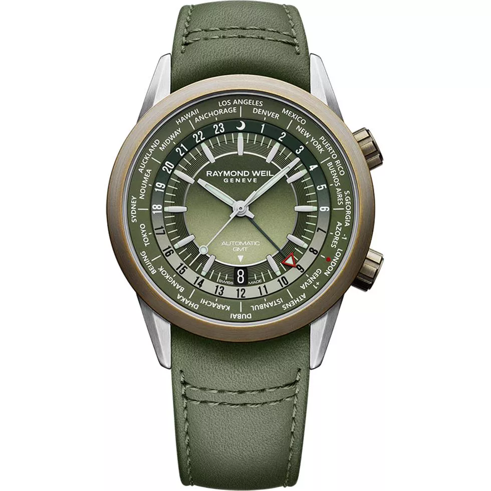 Raymond Weil Freelancer GMT Worldtimer Green 41mm