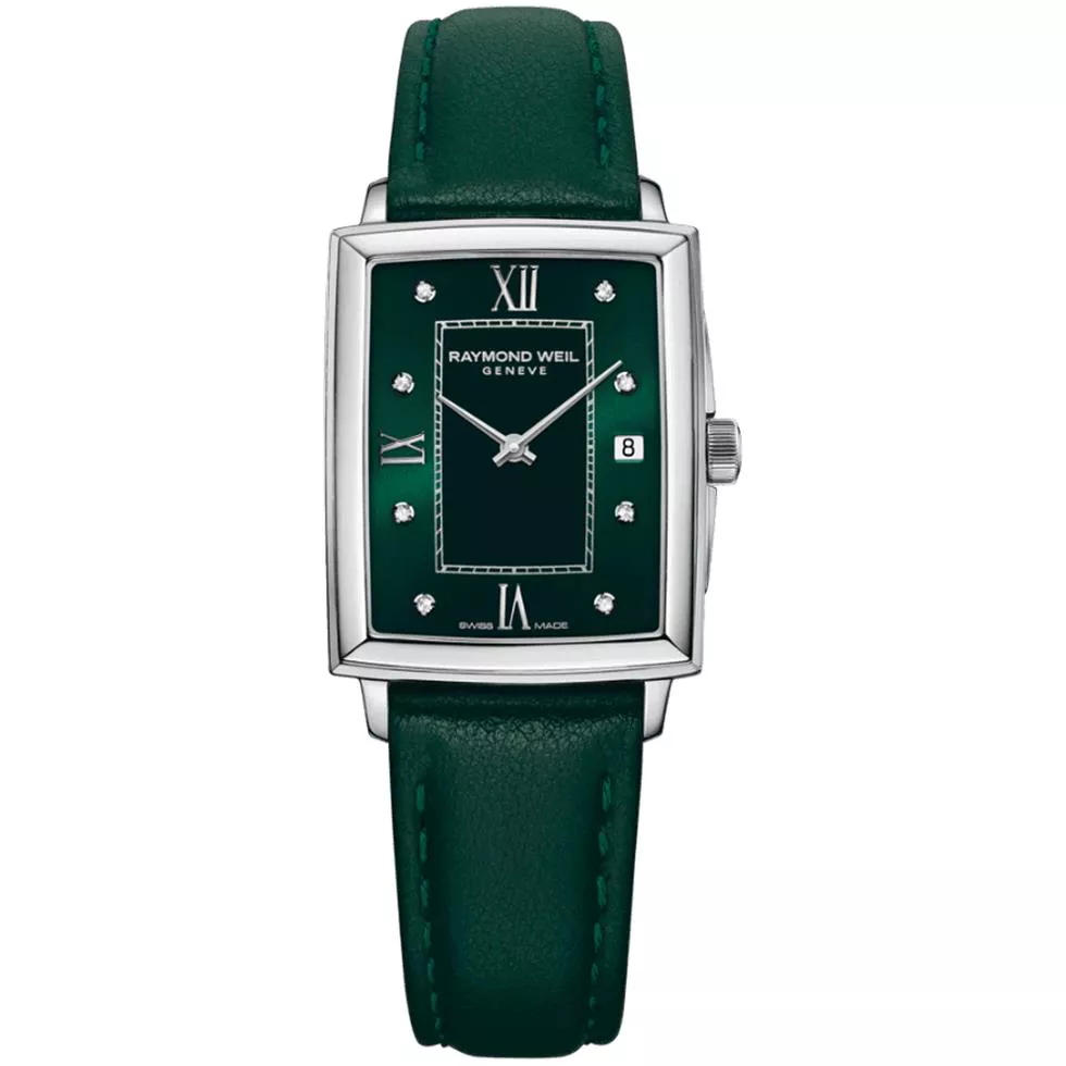 Raymond Weil Toccata Green Dial Diamond Watch 22.6x28mm