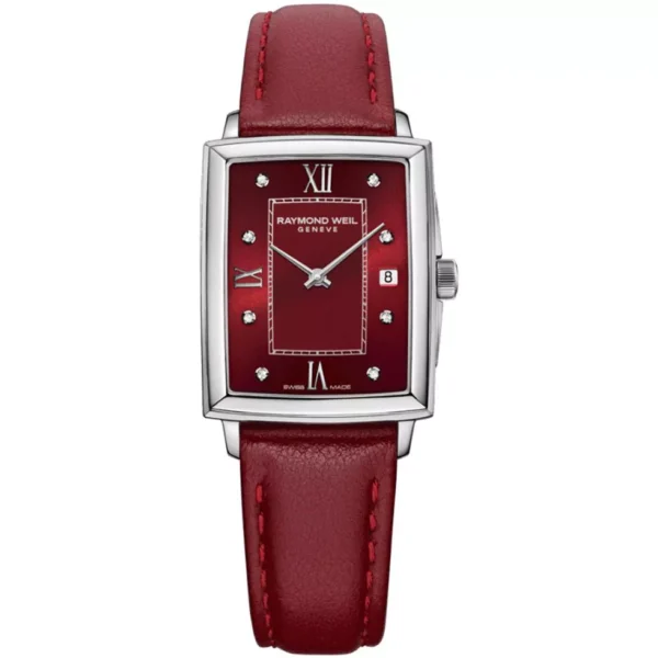 Raymond Weil Toccata Ruby Dial Diamond Watch 22.6x28mm