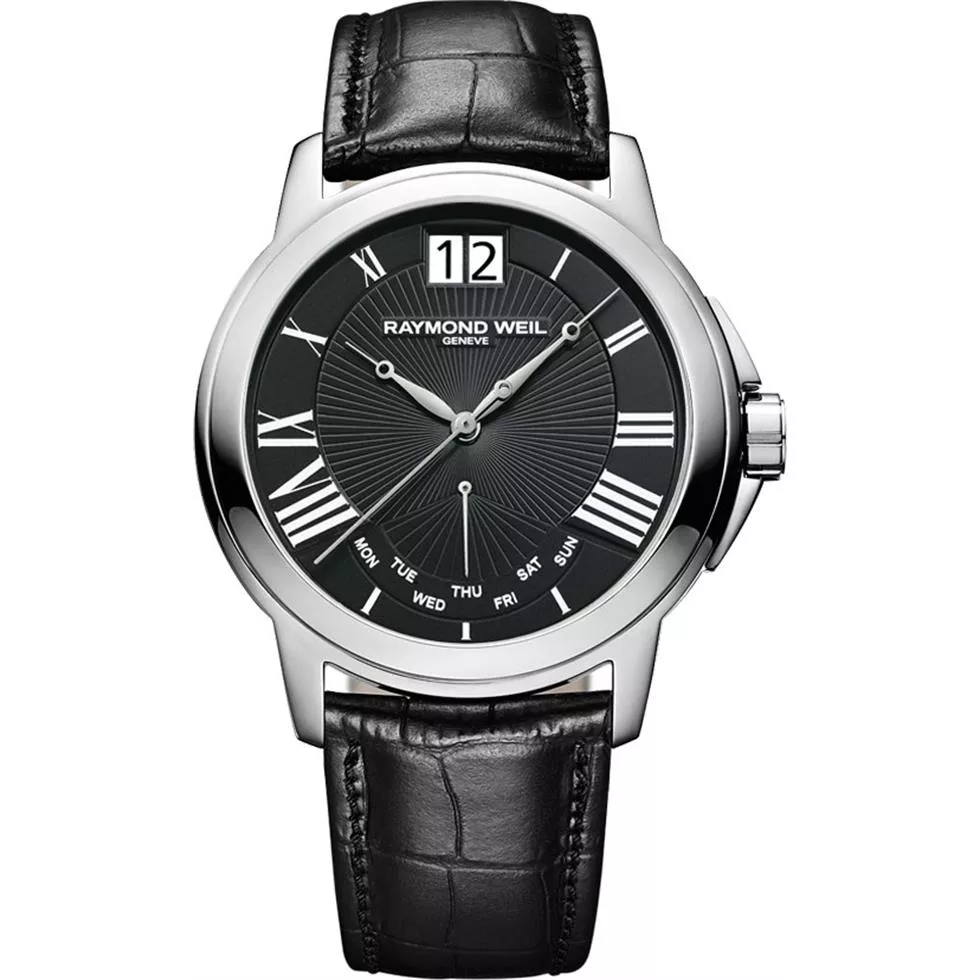 Raymond Weil Tradition Black Leather Watch 42mm